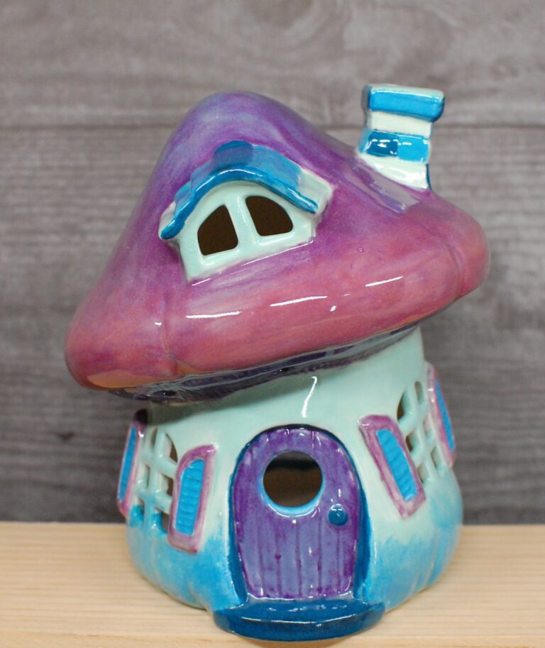 Purple toadstool house
