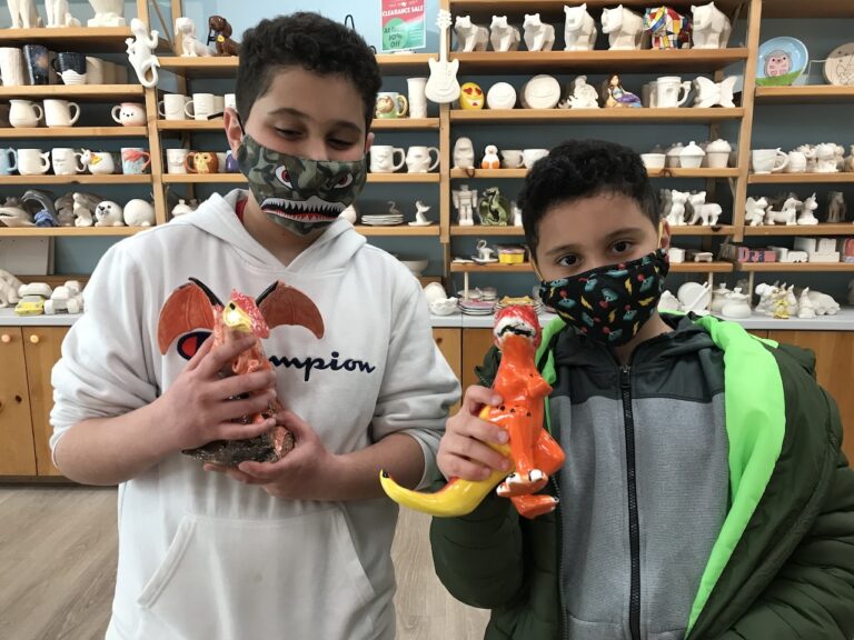 Proud painters with their figures