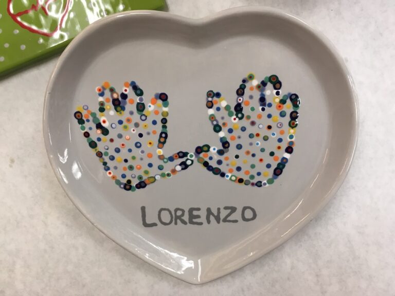 Handprint heart plate